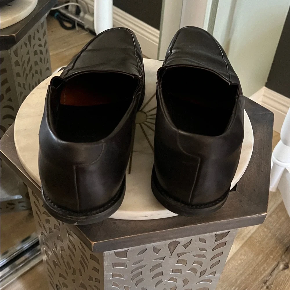 Prada Men's Brown Leather Slip On Loafers Square Toe Size 12 Us - Picture 5 of 12